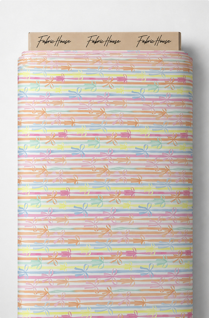 Pastel Rainbow Stripes silk full roll