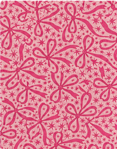 Rose Pink Botanical Linework silk, print close up