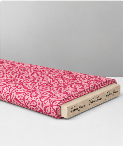 Rose Pink Botanical Linework silk folded