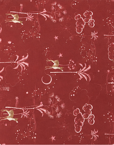 Burgundy Vintage Floral silk, print close up