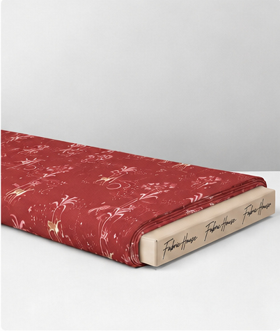 Burgundy Vintage Floral silk folded