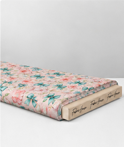 Peach Mini Garden Floral silk folded