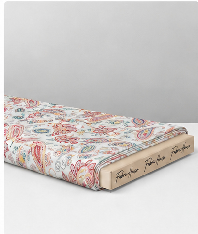 Terracotta Paisley Leaves silk folded