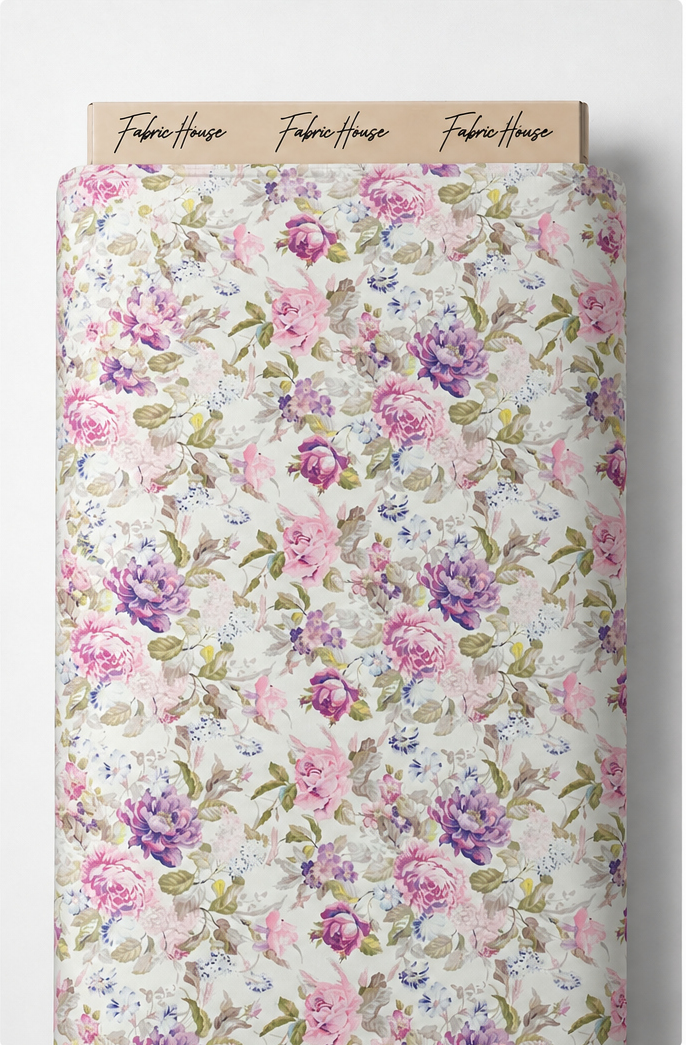 Lilac Wildflower Meadow silk full roll