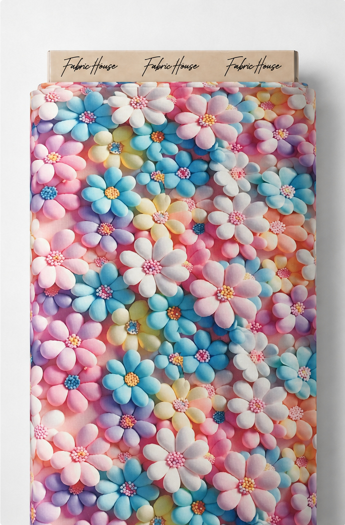 Vibrant Multicolor Blossoms silk full roll