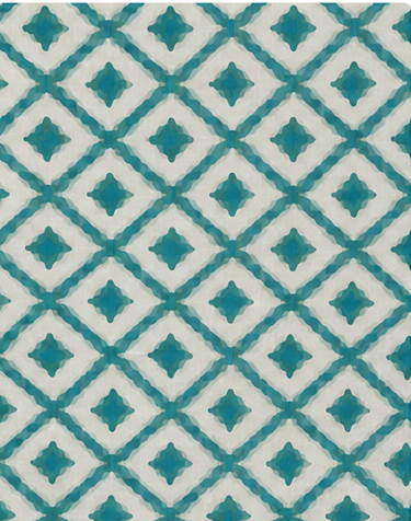 Emerald Diamond Geometric silk, print close up