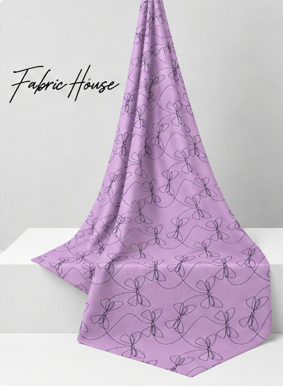 Lavender Textured Floral silk draped to show drape and sheen