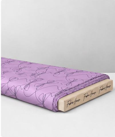 Lavender Textured Floral silk folded