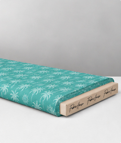 Turquoise White Mini Flowers silk folded