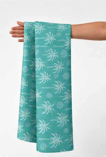 Turquoise White Mini Flowers silk held in hand for scale