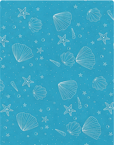 Azure Blue Delicate Motifs silk, print close up