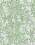 Sage Green Botanical silk, print close up