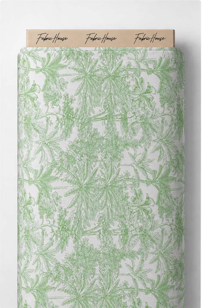 Sage Green Botanical silk full roll