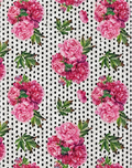 Pink Rose Bouquet silk, print close up