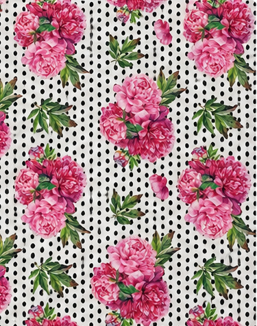 Pink Rose Bouquet silk, print close up