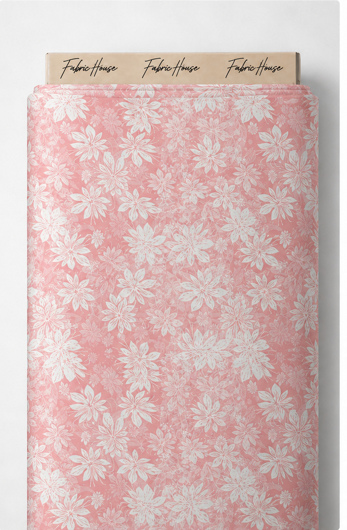 Peach Watercolor Floral silk full roll