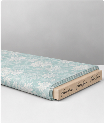 Pale Aqua Floral Lace silk folded