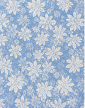 Powder Blue Floral Lace silk, print close up