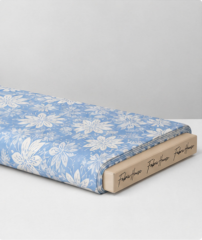 Powder Blue Floral Lace silk folded