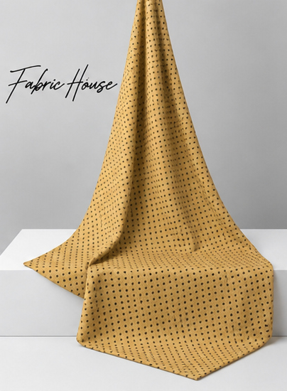 Golden Mustard Micro Texture silk draped to show drape and sheen