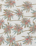 Brown Tropical Palm Leaves silk, print close up