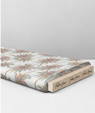 Brown Tropical Palm Leaves silk folded