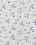 White Blue Tiny Sprigs silk, print close up