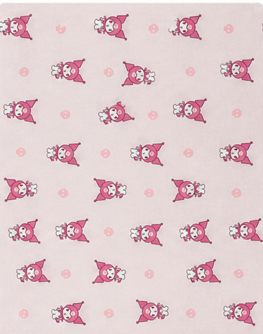 Pink Mini Bow Motifs silk, print close up