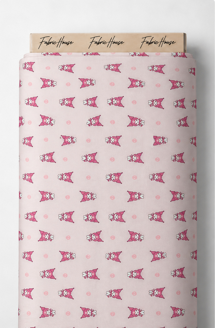 Pink Mini Bow Motifs silk full roll