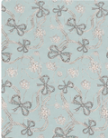 Misty Blue Floral Sketch silk, print close up