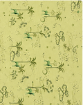 Lime Green Botanical Print silk, print close up