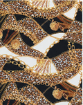 Earth Tone Abstract Mosaic silk, print close up