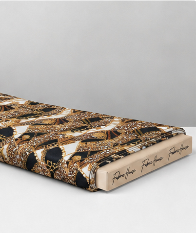 Earth Tone Abstract Mosaic silk folded