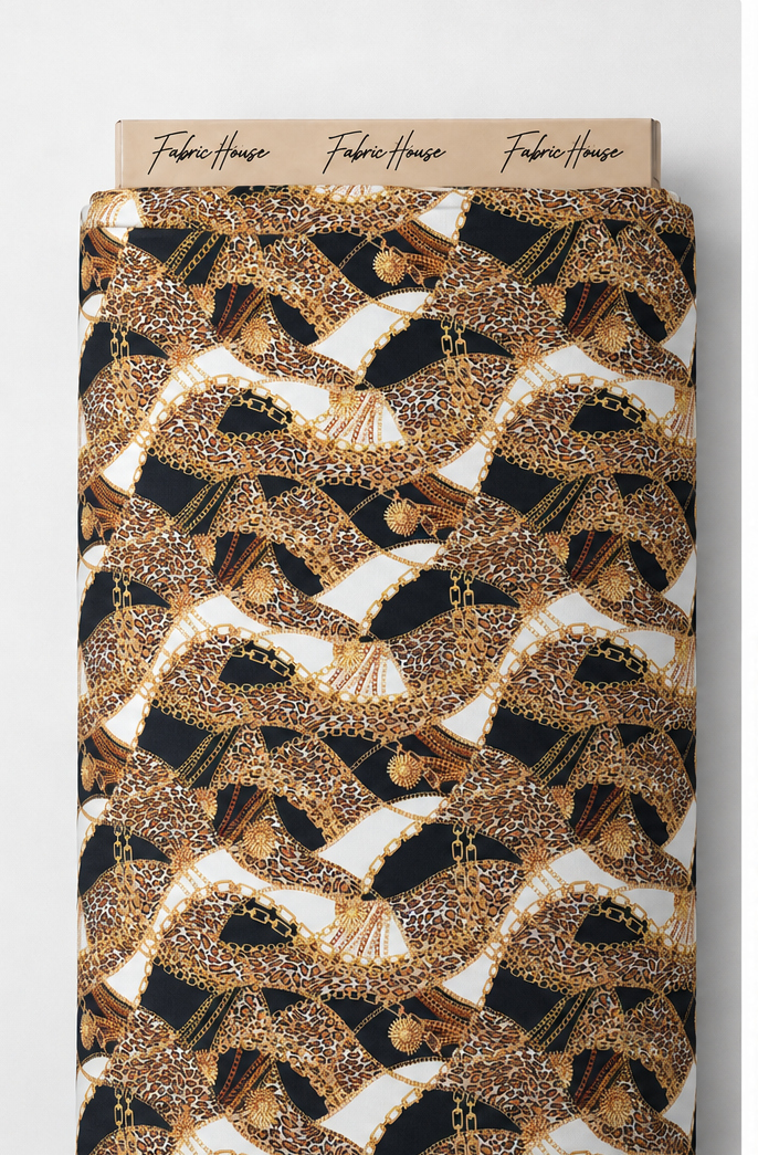 Earth Tone Abstract Mosaic silk full roll