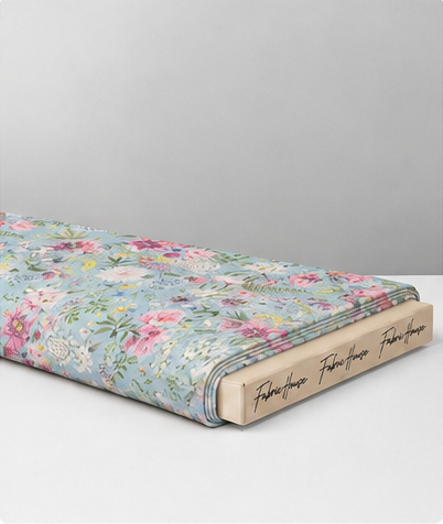 Mint Rose Garden silk folded