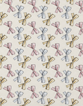 Cream Blue Repeating Motifs silk, print close up