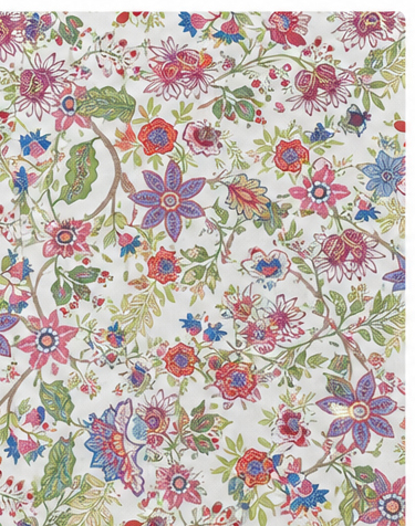 Multicolor Petite Florals silk, print close up