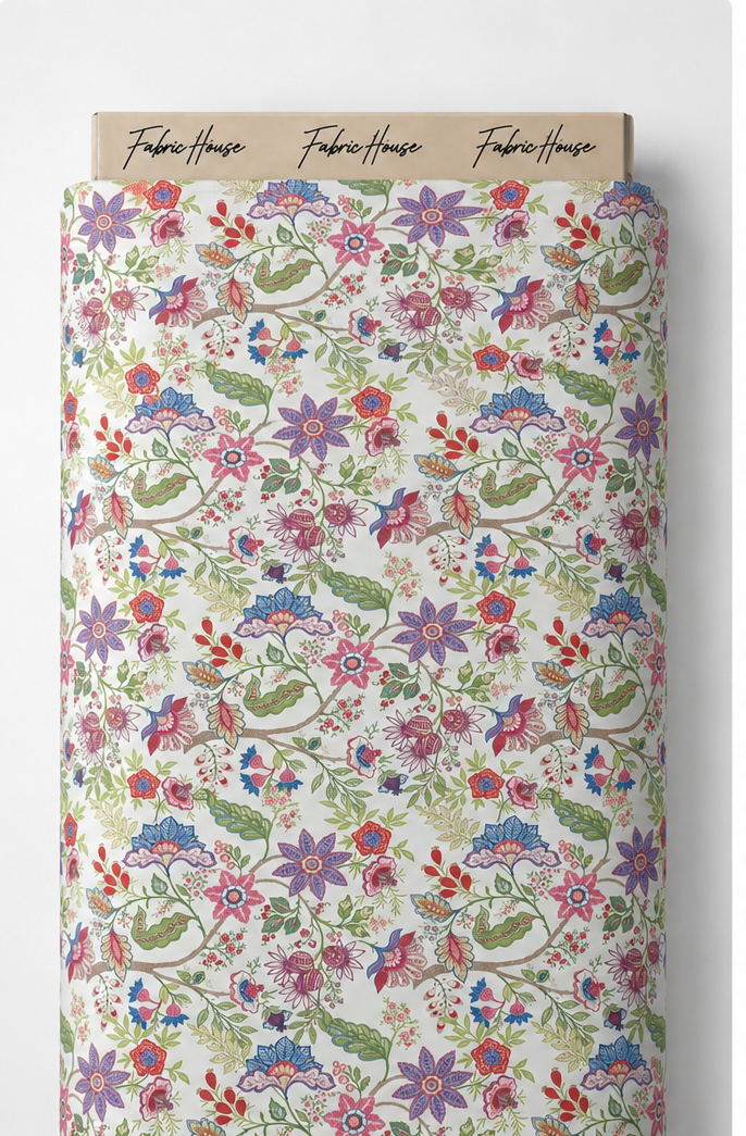 Multicolor Petite Florals silk full roll