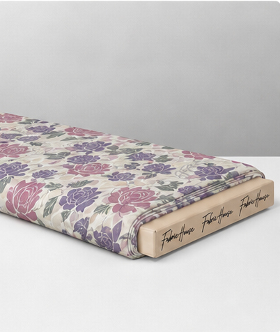 Dusty Mauve Floral Clusters silk folded