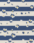 Navy White Horizontal Stripes silk, print close up