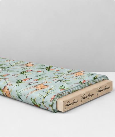 Pastel Tropical Leaf Print silk folded
