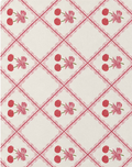 Rose Red Diamond Trellis silk, print close up