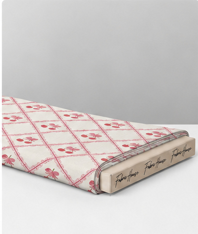 Rose Red Diamond Trellis silk folded