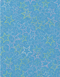 Sky Blue Fine Floral silk, print close up