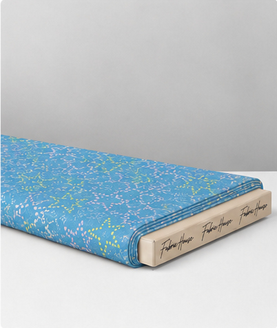 Sky Blue Fine Floral silk folded