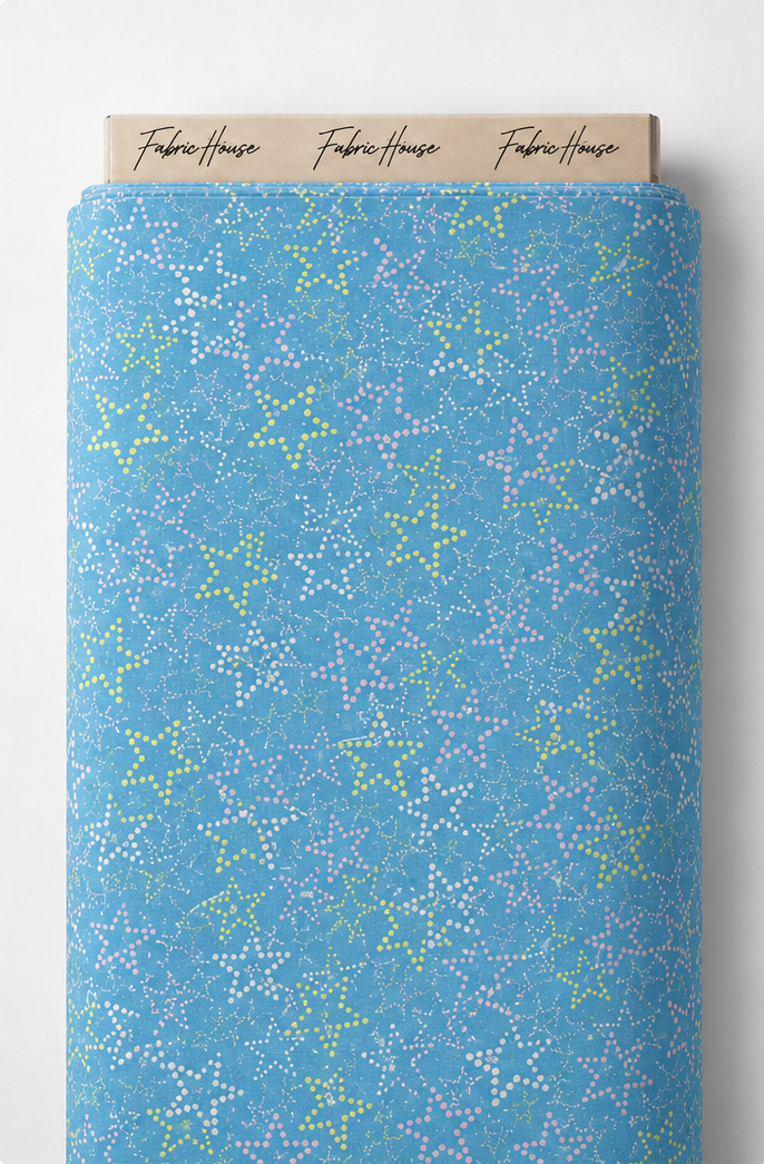 Sky Blue Fine Floral silk full roll