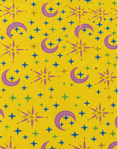 Sunny Yellow Mini Florals silk, print close up