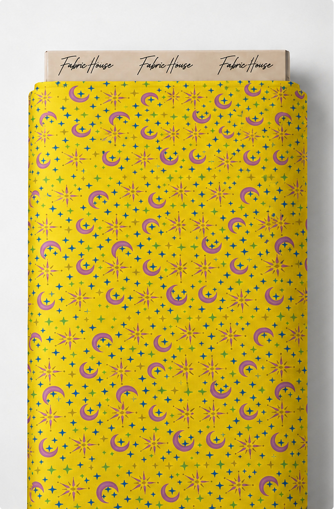 Sunny Yellow Mini Florals silk full roll