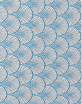 Blue White Ornamental Pattern silk, print close up