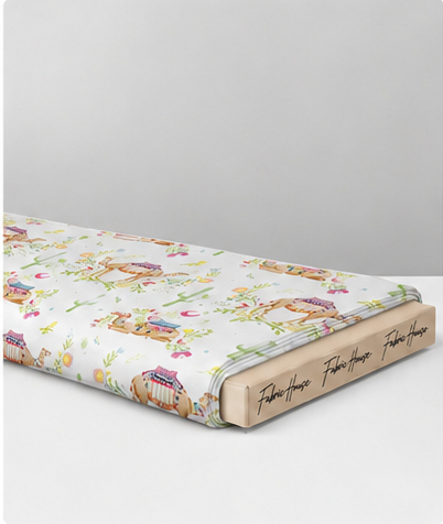Vintage Cream Botanical silk folded